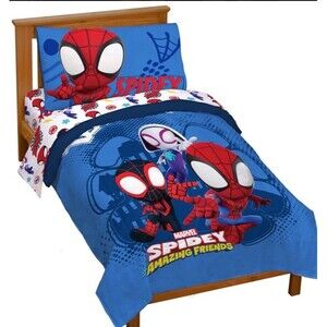 Marvel Spidey and His Amazing Friends Team Spidey 4 Piece Toddler Size Bed Se...